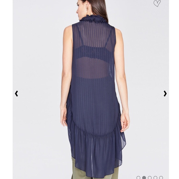 RACHEL Rachel Roy Hi-Low Navy Tallulah Top - Picture 3 of 7